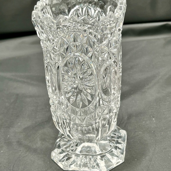 Vintage Hofbauer Byrdes Crystal Vase Bud Vase Clear Birds Over 24% Lead Crystal - Picture 4 of 10